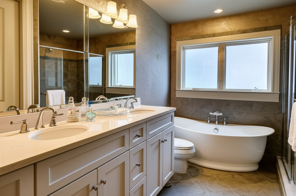 Stylish bathroom remodeling and renovation by TayRoofing LLC