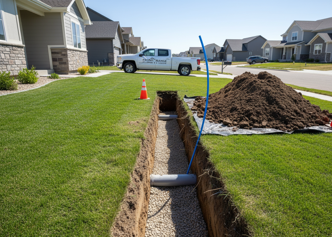 Excavation work for a main sewer line repair